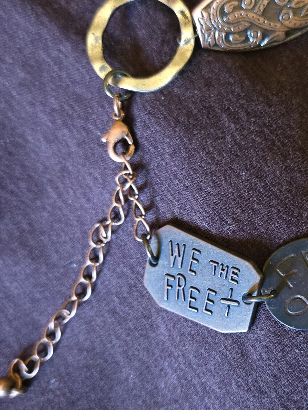 Upcycled/Redone Free People Tags Bracelet